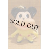 ミッキーマウス風 ソフビ 根付 【A】