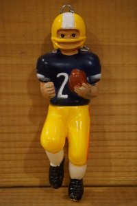 アメフト選手 ソフビ キーホルダー【A】